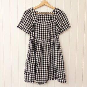 MADEWELL Linen-Blend Allie Mini Dress in Gingham
Check